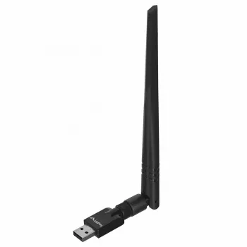 USB Wi‑Fi adapteris LANBERG NC-0300-WIE, USB 2.0, dvi išorinės antenos 5 dBi, WLAN 300 Mbps, Ethernet/WLAN, juodas