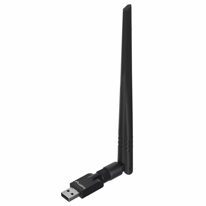 USB Wi‑Fi adapteris LANBERG NC-0300-WIE, USB 2.0, dvi išorinės antenos 5 dBi, WLAN 300 Mbps, Ethernet/WLAN, juodas
