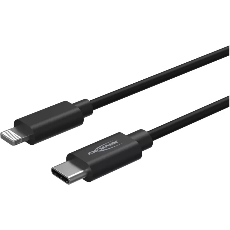 Mobiliojo telefono laidas Ansmann 1700-0106 Juodas USB C Lightning 0,12 m