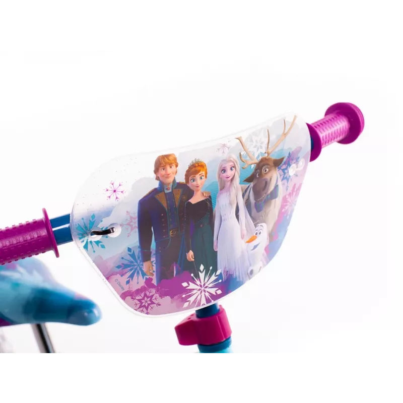 Vaikiškas dviratis HUFFY 12 colių Frozen modelis 27611W — 12 colių ratai, vienos pavaros, stabdymas pedalais