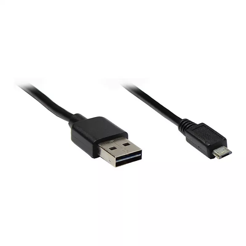 GoodConnections USB 2.0 EASY jungiamasis kabelis, kištukas A į kištuką Micro B, juodas, 2 m