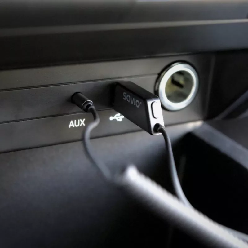 Savio TR-16 siųstuvas AUX adapteris su laisvų rankų funkcija, Bluetooth 5.3, Google Assistant/Siri