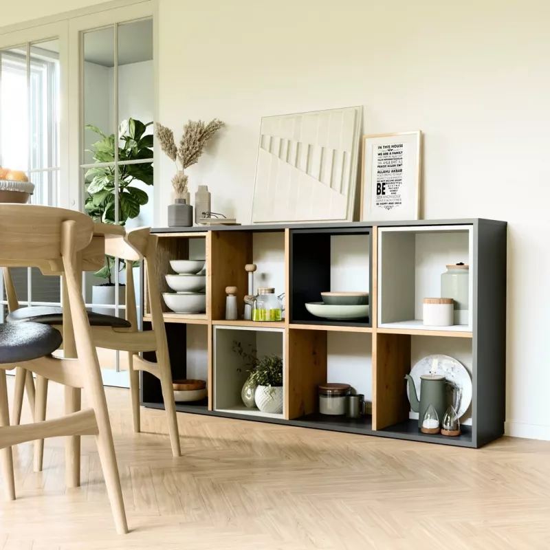 Topeshop MALAX 2X4 ANT/ART svetainės knygų spinta