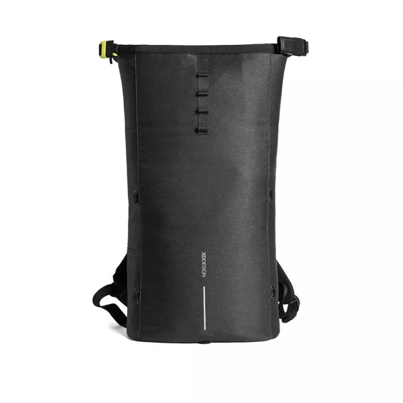 Krepšys XDDESIGN Urban Lite juodas — 21 L (išplečiamas iki 27 L), 15,6 colio nešiojamojo kompiuterio skyrius, vandenį atstumiantis, vežimėlio dirželis