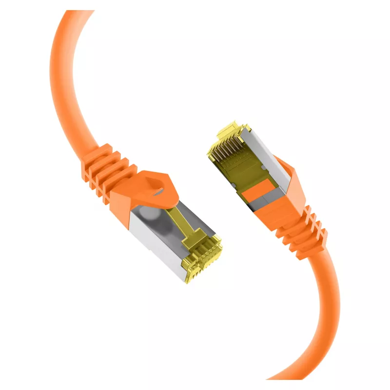 RJ45 komutacinis kabelis Cat.6A S/FTP LSZH Cat.7 neapdorotas laidas oranžinis