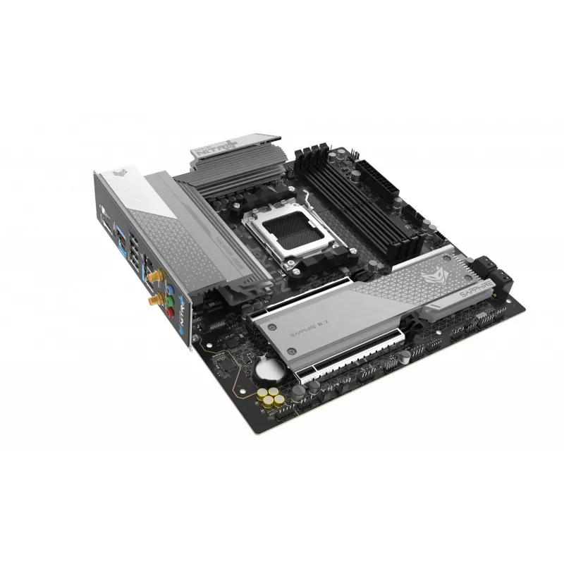 Motininė plokštė Sapphire NITRO+ B850M WIFI — AMD B850, Socket AM5, micro ATX, DDR5, 4x DIMM, Wi‑Fi 6, 2.5Gb LAN, 2x M.2
