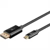 Goobay USB-C į DisplayPort kabelis - paauksuotos jungtys, Ultra HD raiška iki 4k @ 60Hz, C tipo Thunderbolt 3/4 į DP adapteris, suderinamas su