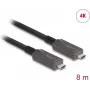 DeLOCK aktyvus optinis USB-C vaizdo + duomenų + PD kabelis 8 m Juodas