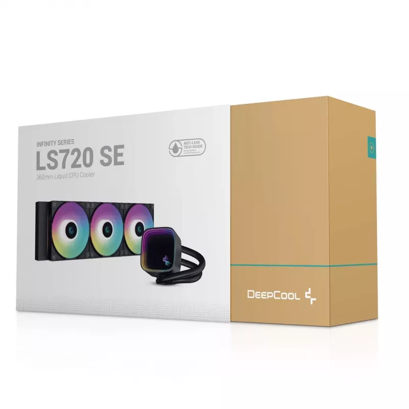 DeepCool LS720 SE procesoriaus aušintuvas “viskas viename” skysčio aušintuvas 12 cm, juodas, 1 vnt.