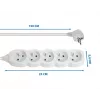 Maitinimo ilgintuvas ESPERANZA ELK207W — 1,5 m laidas, 5 Type E AC lizdai, vidaus, 220–250 V