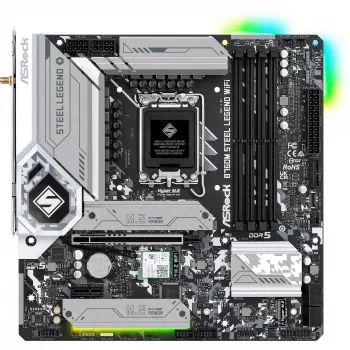 Pagrindinė plokštė ASRock B760M Steel Legend WiFi — Intel B760, LGA 1700, mikro ATX, DDR5, 4 DIMM, 128 GB, Wi‑Fi 6E, 2,5 Gb LAN