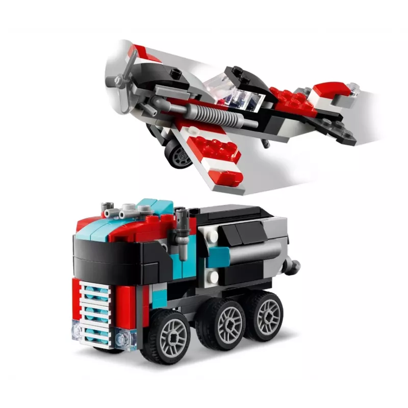 LEGO Creator 2-in-1 Flatbed Truck with Helicopter set 31146, keičiama konstrukcija vaikams