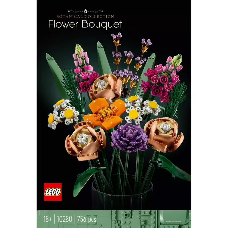 LEGO 10280 Icons gėlių puokštės dirbtinių gėlių rinkinys suaugusiems dekoratyviniai namų aksesuarai dovanų idėja moterims vyrams jai jam žmonai ar vyrui