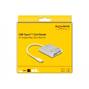 Kortelių skaitytuvas DeLOCK 91005 USB 3.2 Gen 1 Type-C pilkas CF MMC MicroSD
