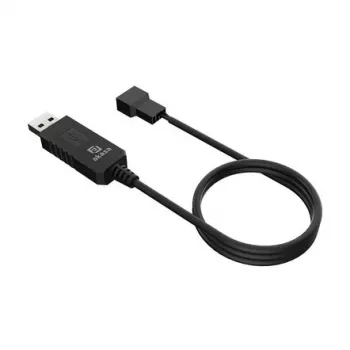 DC įtampos keitiklio kabelis Akasa AK-CBFA10-60BK iš USB į 3 ir 4 kontaktų PC ventiliatorių, 60 cm