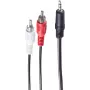 Garso kabelis ShiverPeaks BS30832-10 10 m 3,5 mm 2 x RCA juodas