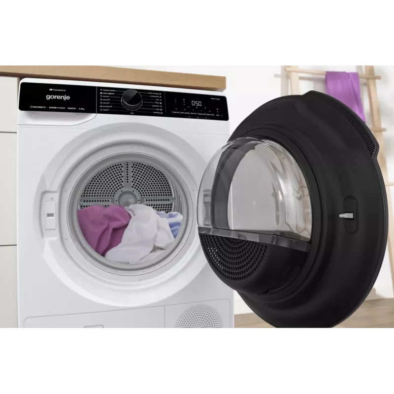 Gorenje DPNA92WIFI drabužių džiovyklė Laisvai pastatoma Priekinio užpildymo 9 kg A++ Juoda, Balta