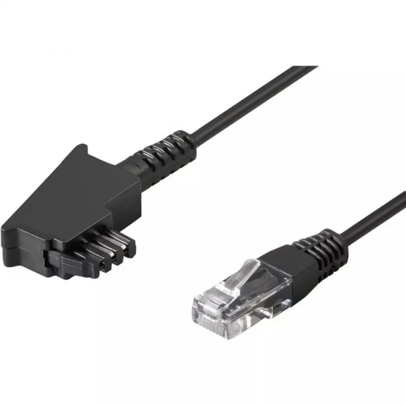 Wentronic Goobay – telefono kabelis – TAE-F (M) – RJ-45 (M) – 15 m – juodas (51236)