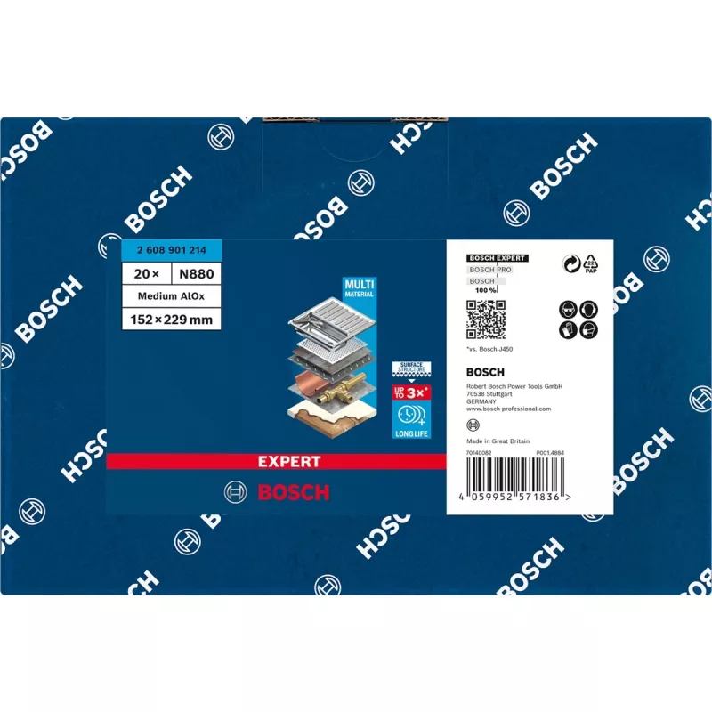 Bosch 2 608 901 214 rankinio šlifavimo reikmuo Šlifavimo trinkelė Vidutinio grūdėtumo 1 vnt.