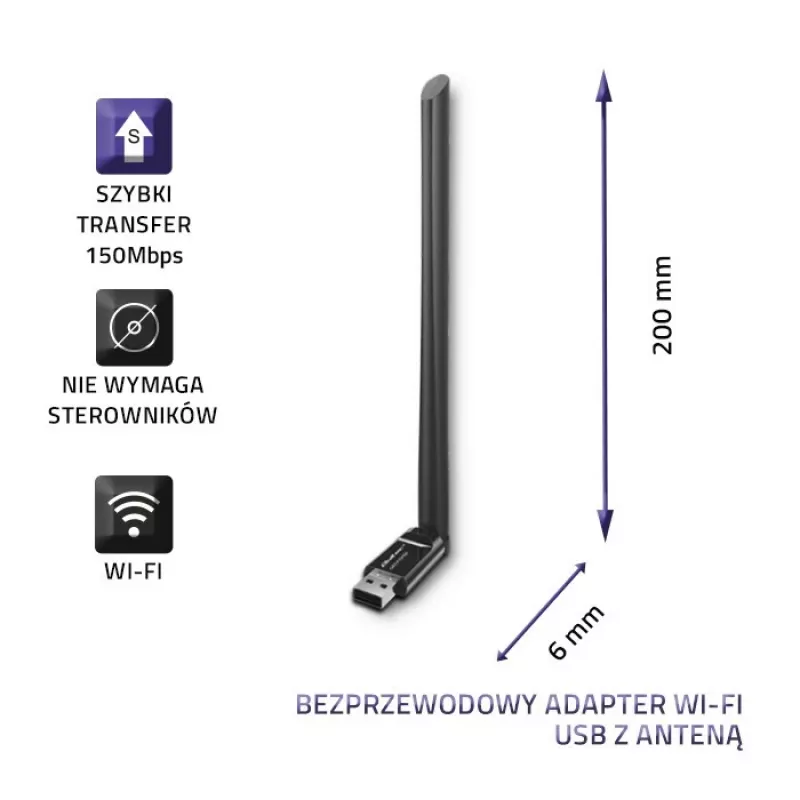 Tinklo plokštė Qoltec 57001 WLAN 150 Mbit/s
