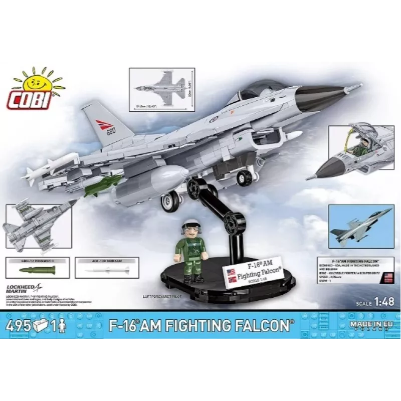 „Cobi“ konstravimo rinkinys F-16AM „Fighting Falcon“, 495 detalės, mastelio modelis