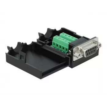 Laido jungtis DeLOCK 66265 Sub-D 9 10 kontaktų gnybtų blokas Juoda