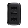 Baseus kompaktiškas greitasis įkroviklis, 3x USB, 17W (juodas)