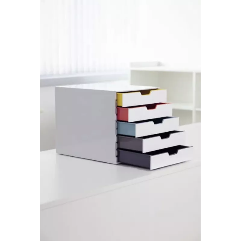 Dokumentų saugojimo dėžutė Durable VARICOLOR Mix 5 Plastikinė Daugiaspalvė Balta 762527