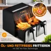 Karšto oro gruzdintuvė ProfiCook PC-FR 1287 H — dviguba 8 L, 2200 W, liet. LED, juoda / nerūd. plienas