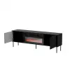 TV spintelė Cama Meble CORTINA 180x40x60 cm juoda su juodu židiniu