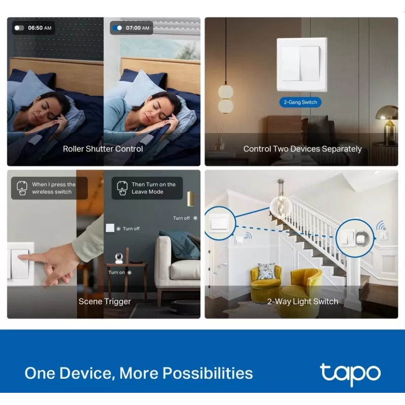 TP-Link Smart Switch Module, perjungimo pavara, 7 kanalai, 2400 MHz, balta, AC, 150 W