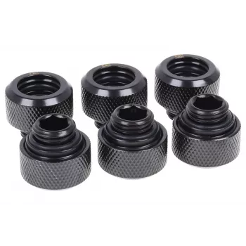Jungiamųjų detalių rinkinys Alphacool 17377 — žalvaris, juoda, aukštis 16 mm, skersmuo 21 mm, skirta skysčio aušinimui