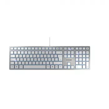 Cherry KC 6000 plonas klaviatūra, universali, USB, QWERTZ, vokiečių, sidabrinė