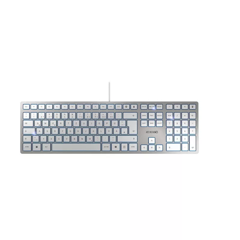Cherry KC 6000 plonas klaviatūra, universali, USB, QWERTZ, vokiečių, sidabrinė
