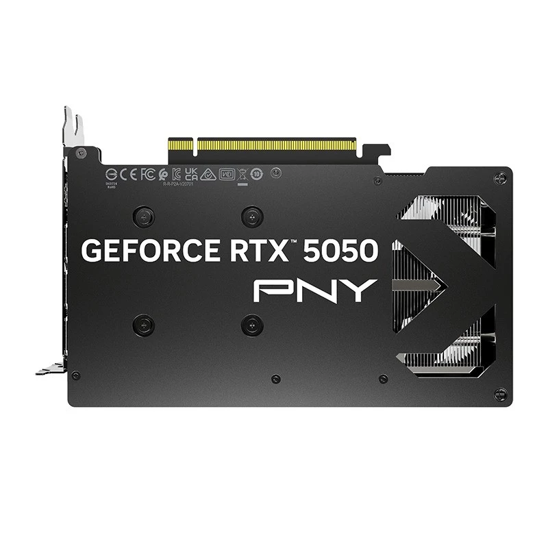 Grafikos plokštė PNY GeForce RTX 5050 — 8 GB GDDR6, 2317 MHz, 128 bitų, PCIe x8 5.0, dviejų ventiliatorių aušinimas