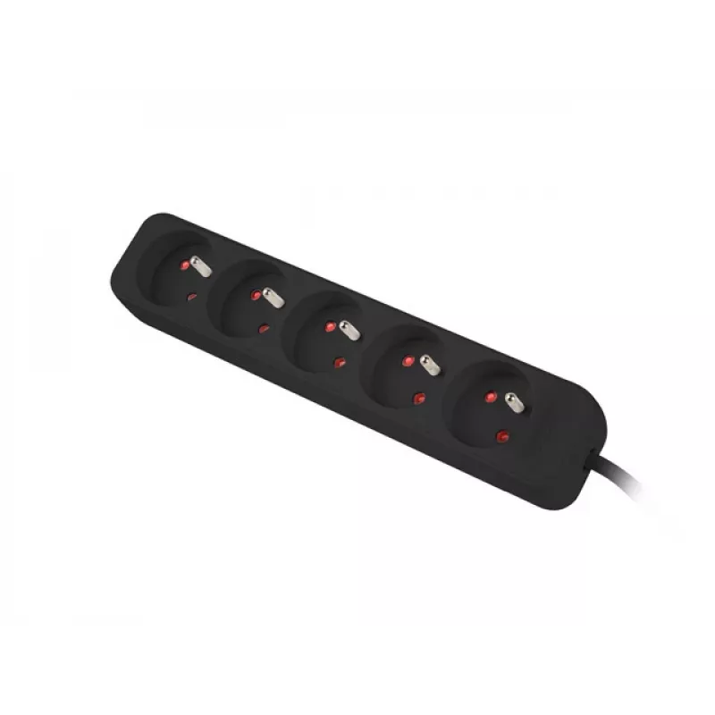 Maitinimo ilgintuvas Lanberg PS0-05E-0150-BK 1,5 m 5 kintamosios srovės lizdai patalpoms juodas