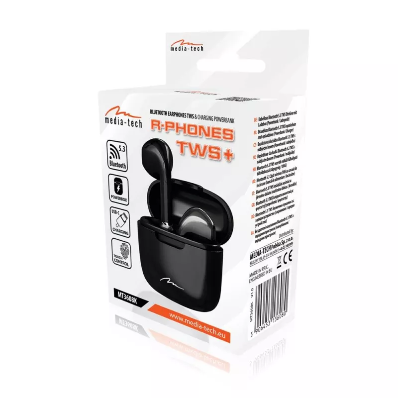 Ausinės Media-Tech MT3608K R-Phones TWS+ juodos