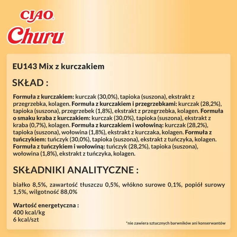 Kačių skanėstai INABA Churu Variety Box — Vištienos pastos skanėstai, 40 × 14 g, be grūdų, be glitimo ir sojos