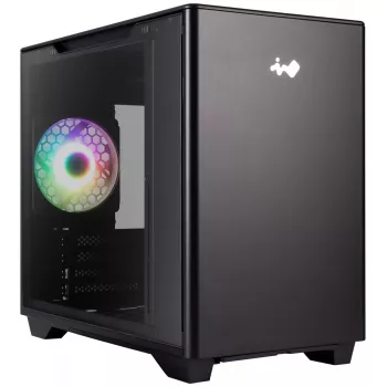 InWin A3 Mini-Tower Tempered Glass - juoda