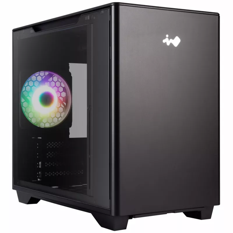 InWin A3 Mini-Tower Tempered Glass - juoda