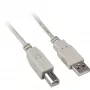 USB 2.0 laidas, USB-A kištukas > USB-B kištukas (pilkas, 0,5 metro)
