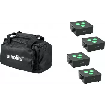 Plokščios šviesos rinkinys EUROLITE AKKU IP 3 — 4× maitinamos baterijomis plokščios LED panelės