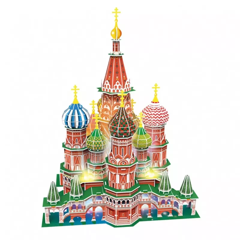 3D dėlionė CubicFun Šv. Bazilijaus katedra su LED apšvietimu, modelis 306-20519