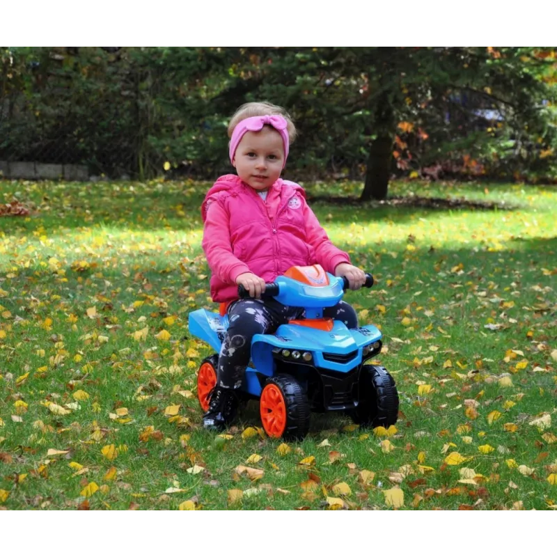 Ride-on toy milly mally Ride-on Monster Navy — vaikiška sėdima transporto priemonė, žema sėdynės aukštis