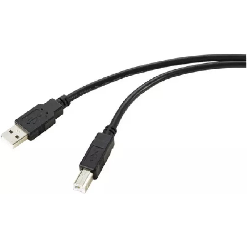 Renkforce USB kabelis USB 2.0 USB-A kištukas, USB-B kištukas 20,00 m juodas pintas ekranuotas RF-5720372 (RF-5720372)