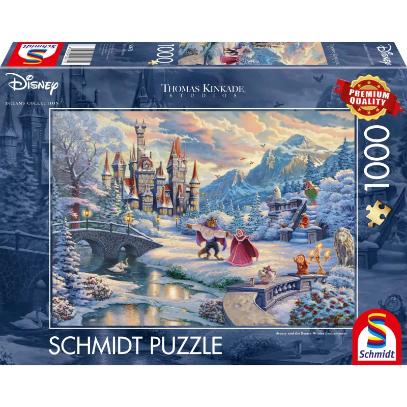 Thomas Kinkade Studios: Disney – Gražuolė ir pabaisa, stebuklingas žiemos vakaras (ribota kalėdinė laida, 1000 dalių)