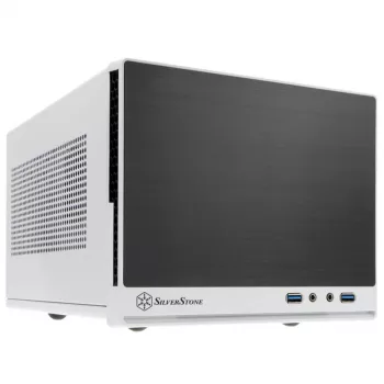 SilverStone SUGO SG13 - Desktop - Mini-DTX - be maitinimo šaltinio (AT / PS/2) - Juoda, balta - USB/Audio (SST-SG13WB-Q)