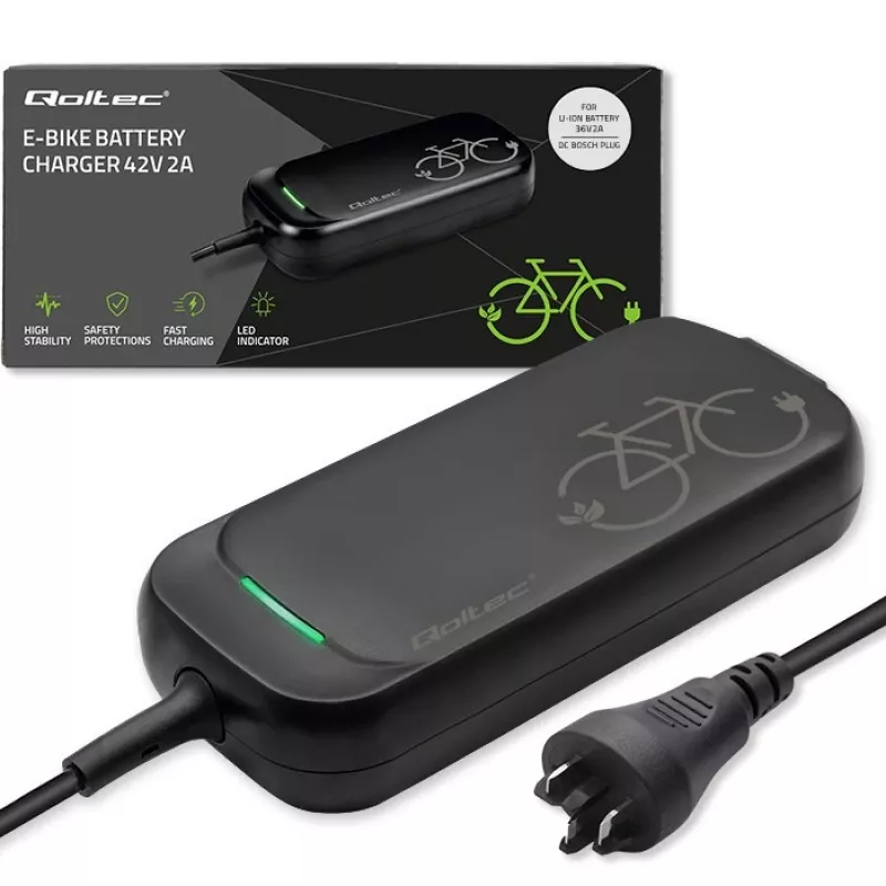 QOLTEC įkroviklis, skirtas elektriniam dviračiui Bosch 50762 36V/42V 2A