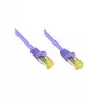 RJ45 komutacinis kabelis su Cat.7 neapdorotu kabeliu ir užrakto apsauga (RNS®), S/FTP, PiMF, be halogenų, 600 MHz, OFC, violetinis, 1 m, Good Connections® (8070R-010V)