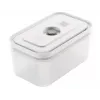 Vakuuminio sandarinimo dėžutė ZWILLING 36807-007-0, plastikinė stačiakampė maisto talpykla, 1,1 l ir 2,3 l, sandariai užrakinamas dangtelis, nuimama, permatoma balta